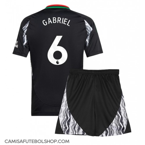 Camisa de time de futebol Arsenal Gabriel Magalhaes #6 Replicas 2º Equipamento Infantil 2024-25 Manga Curta (+ Calças curtas)